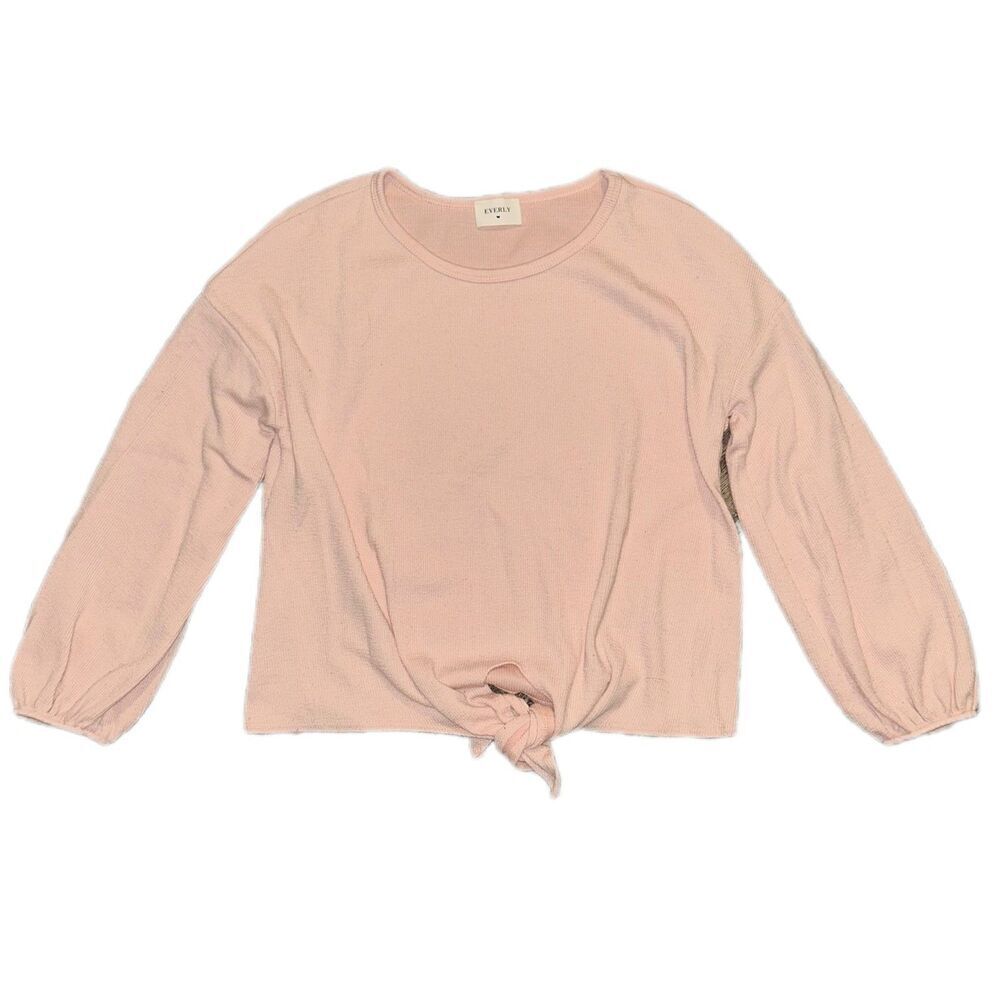Everly Tie Bottom Cinch Long Sleeve Ribbed Medium